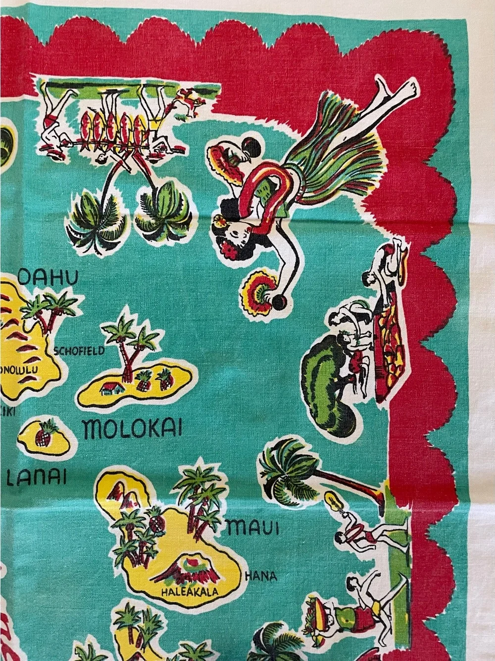 Vintage Hawaiian Island Tablecloth